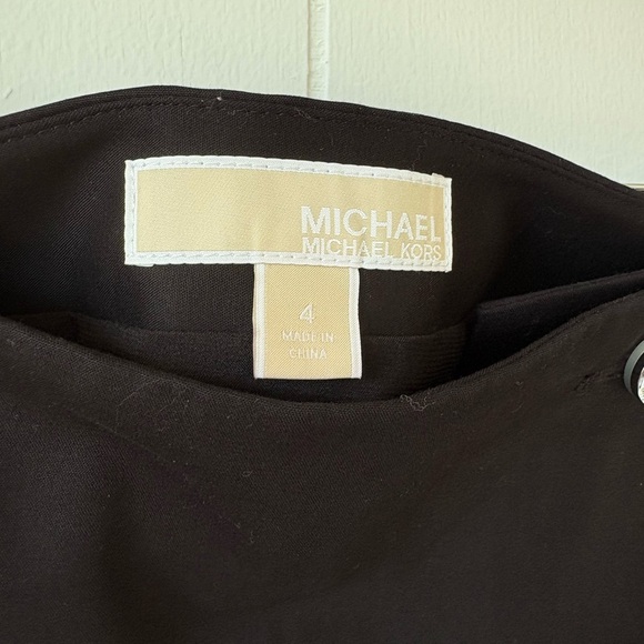 Michael Kors Black A-Line Mini Skirt Silver Buttons |  Size 4 - Picture 3 of 5